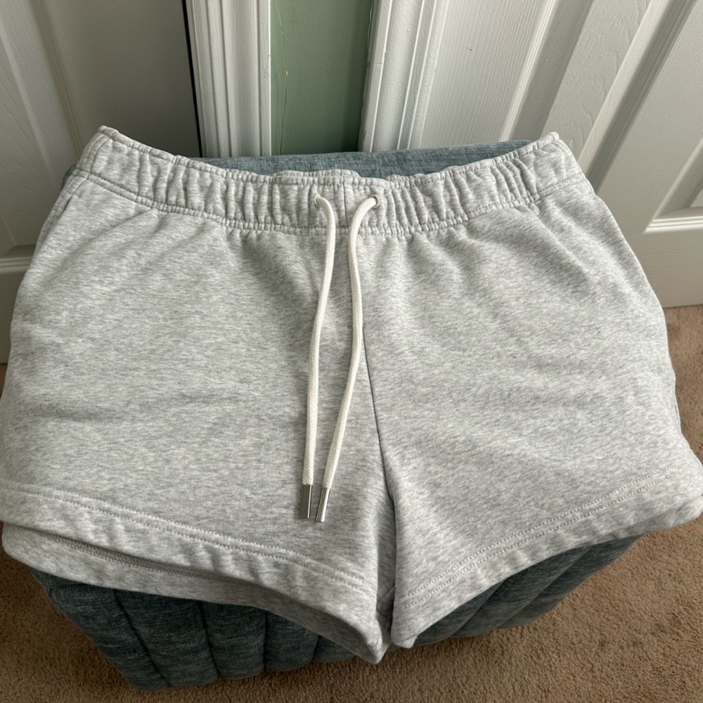 Athleta Heather Gray Fleece Lounge Shorts